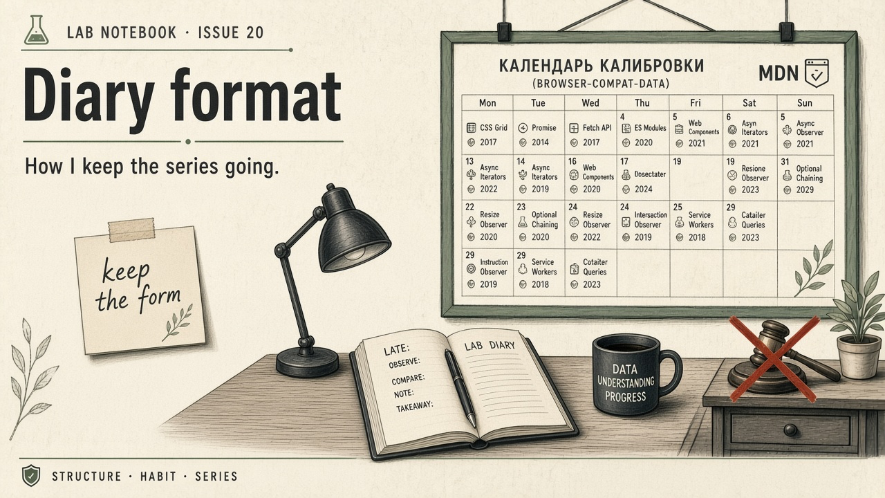 Diary format: how I will keep the series going — Cover