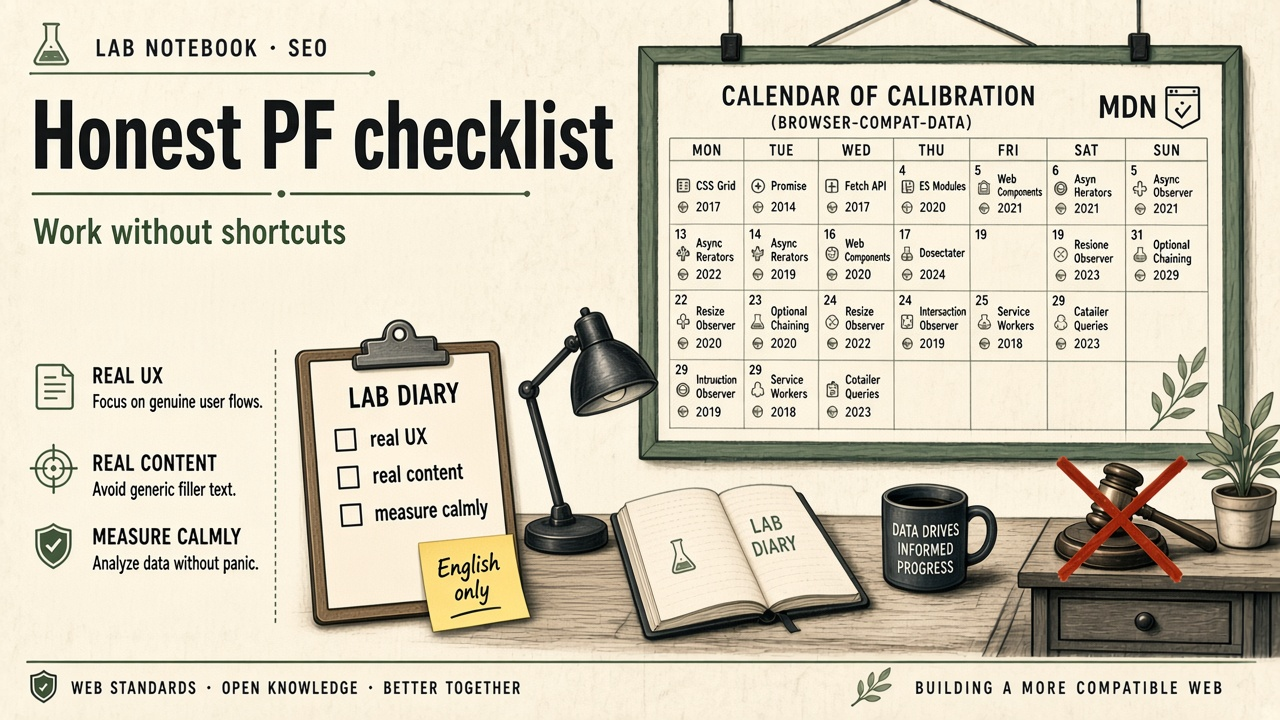 Checklist de trabajo honesto con PF