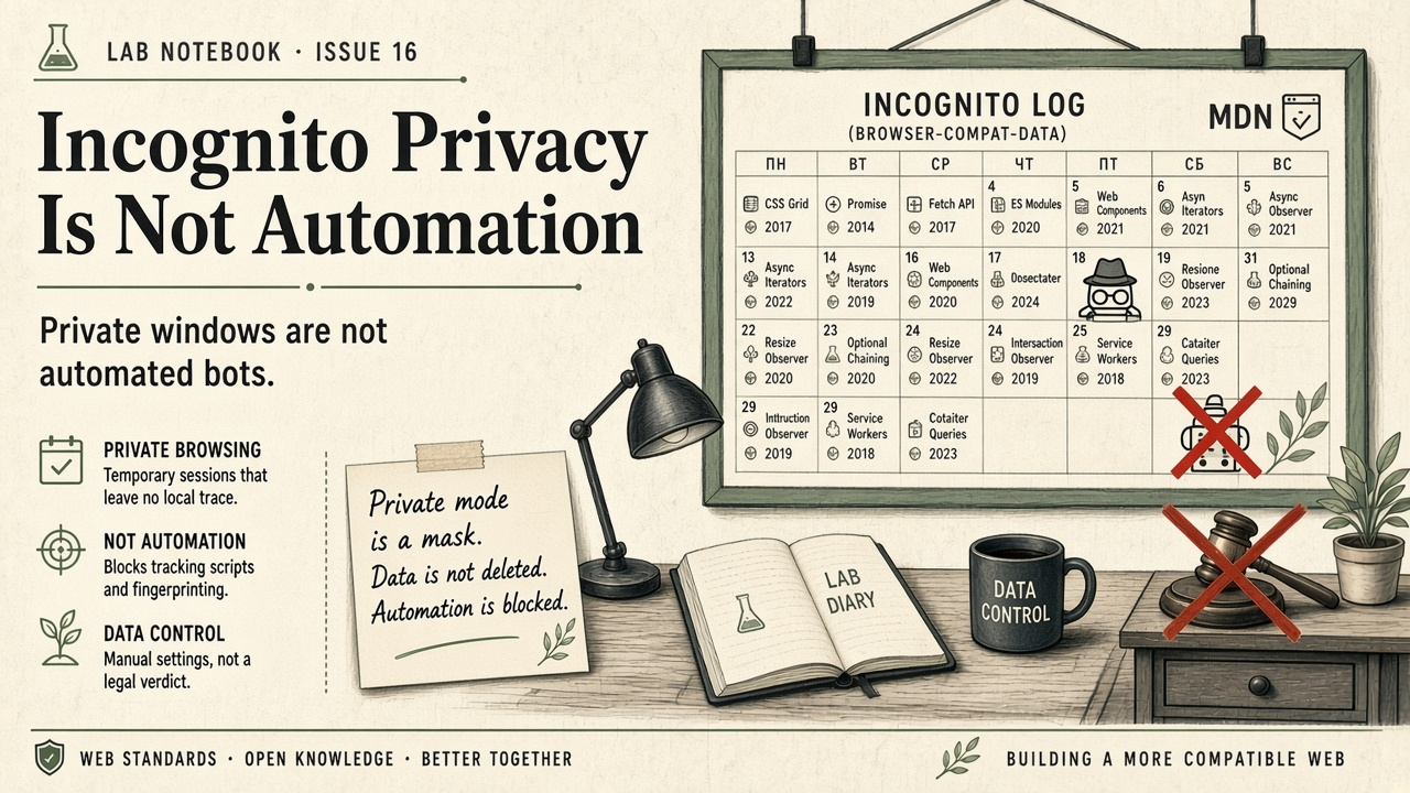 Incognito and privacy are not automation — Cover