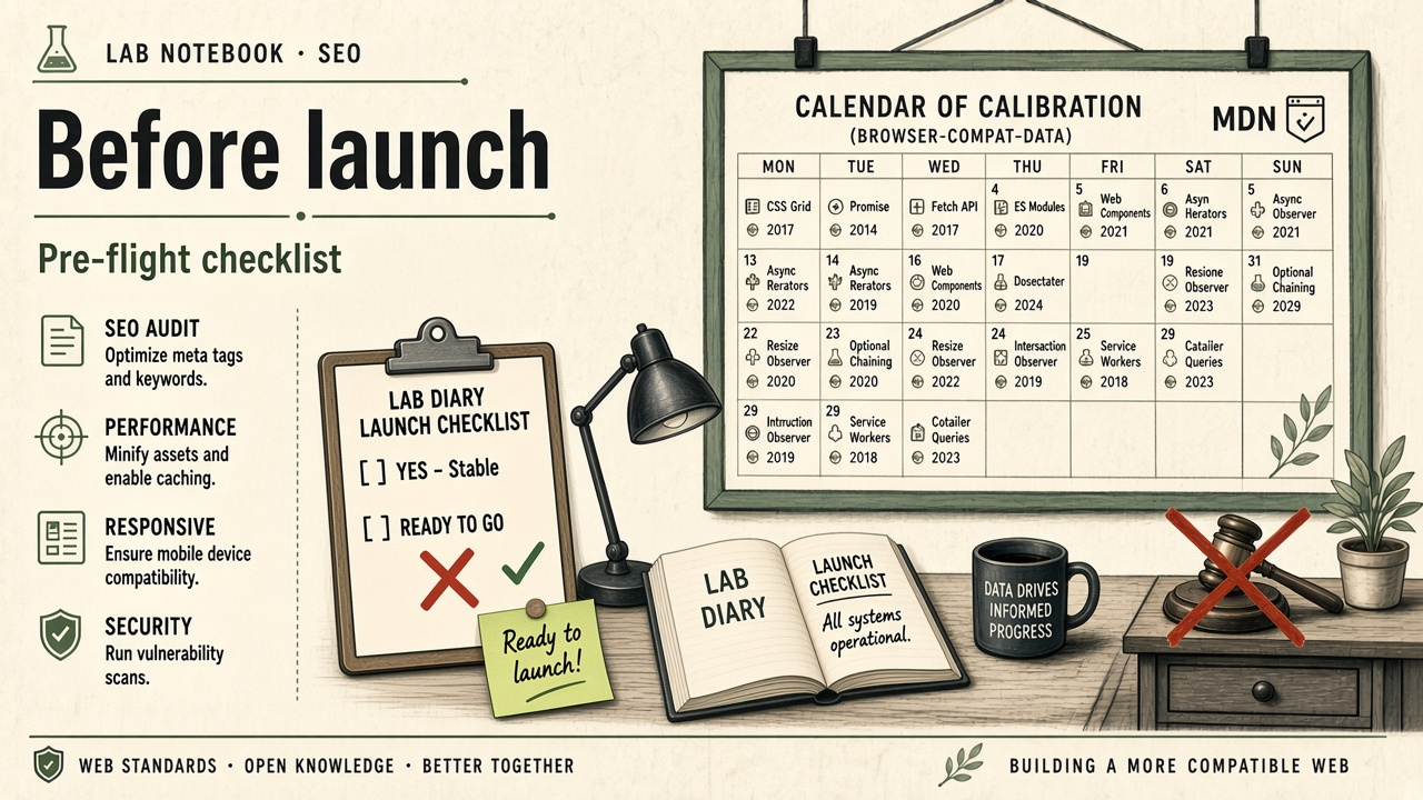 Checklist before launch
