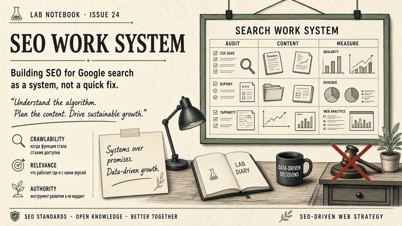 SEO promotion in Google: how to structure search work — Cover