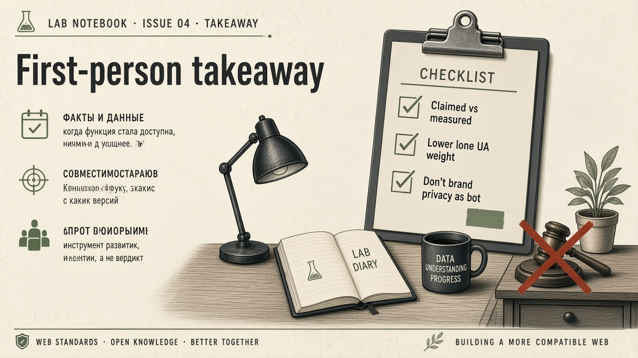 Short first-person takeaway